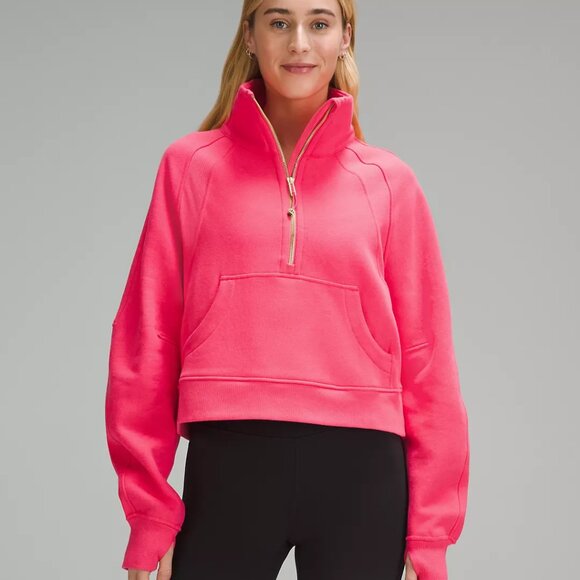 lululemon Scuba Oversized Funnel-Neck Half Zip Glaze Pink/ Gold Sz M/L - Picture 1 of 5